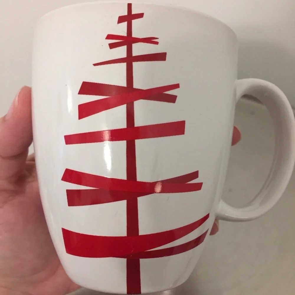 Starbucks 2012 Christmas Mug tree red white coffee tea kitchen